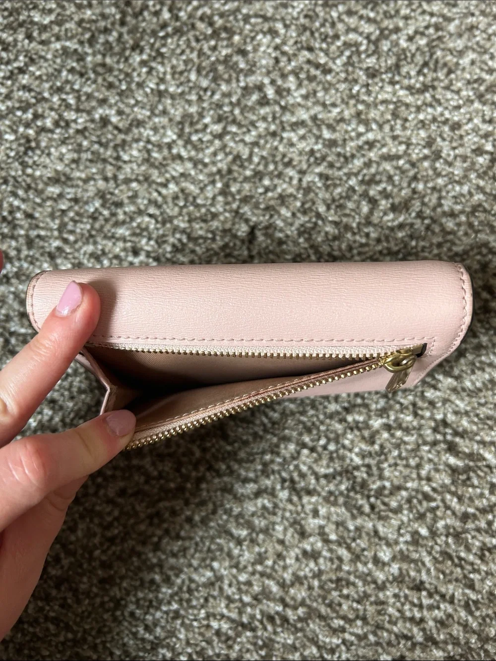 Tory Burch Pink Fold-Over Leather Wallet